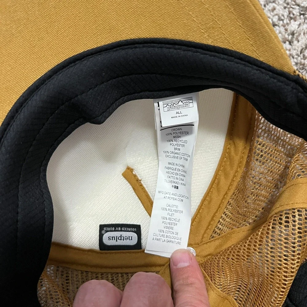 Patagonia Yellow SAVE OUR HOME PLANET TRUCKER HAT Hike Baseball Cap